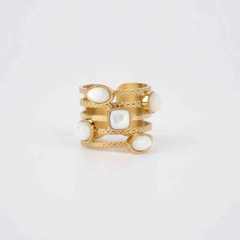 Hestia pearly ring in gold steel - Zag Bijoux Hestia pearly ring in gold steel - Zag Bijoux