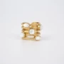 Hestia pearly steel gold ring - Zag Bijoux