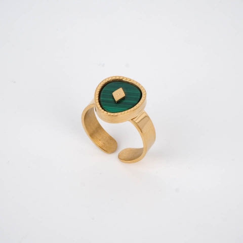 Bague Esther verte acier or - Zag Bijoux
