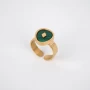 Esther green steel gold ring - Zag Bijoux