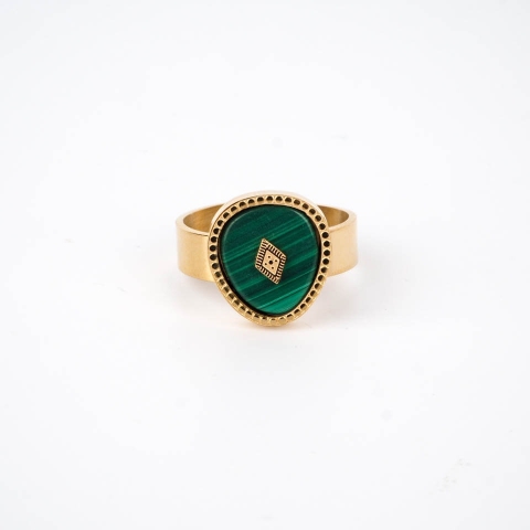 Bague Esther verte acier or - Zag Bijoux