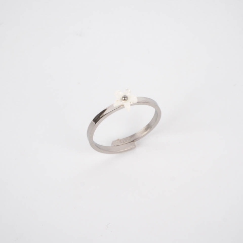 Bague Fleur nacrée acier - Zag Bijoux
