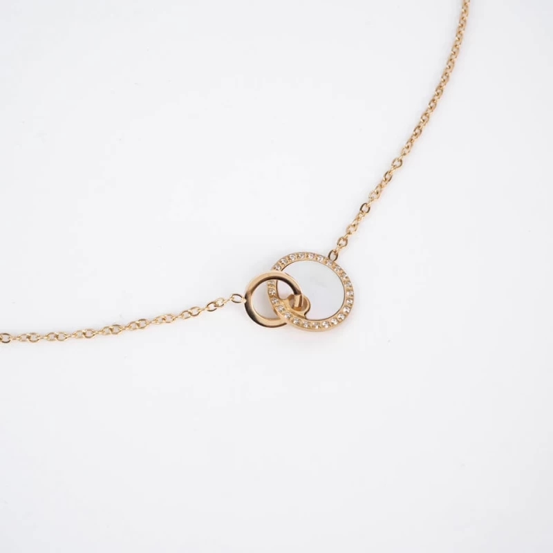 Union pearly steel gold necklace - Zag Bijoux