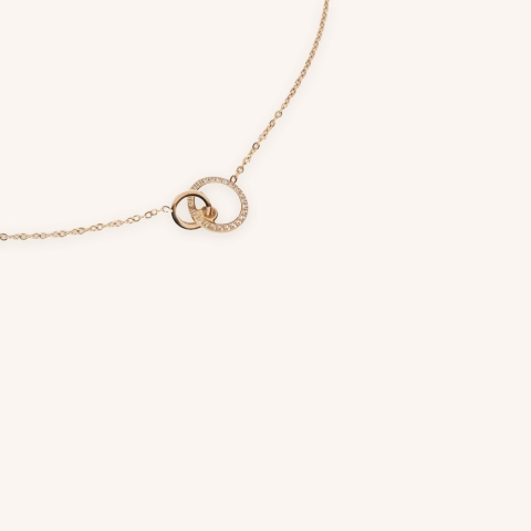 Collier Union nacré acier or - Zag Bijoux