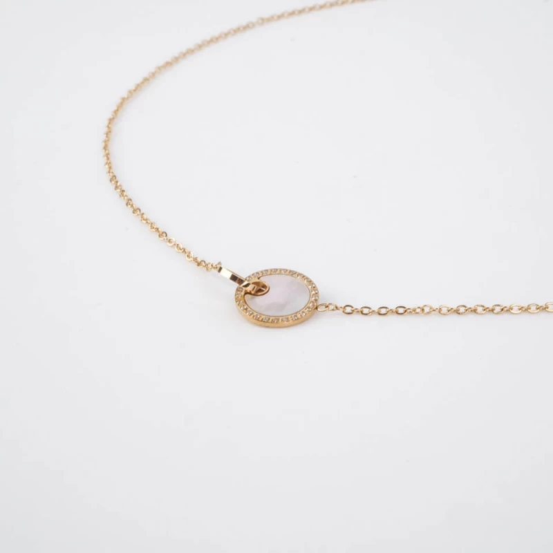 Collier Union nacré acier or - Zag Bijoux Collier Union nacré acier or - Zag Bijoux