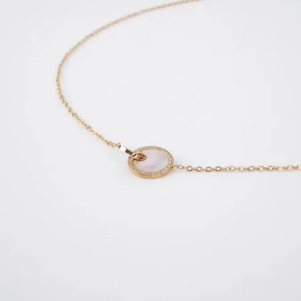 Union pearly steel gold necklace - Zag Bijoux
