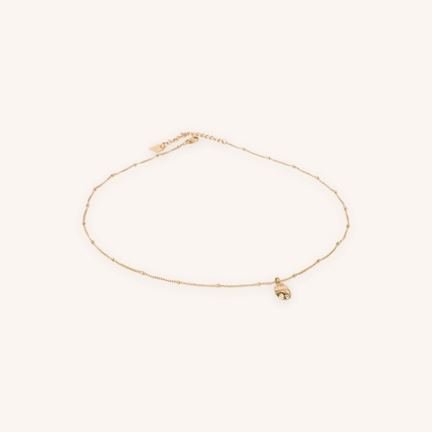 Collier Scarabée acier or - Zag Bijoux