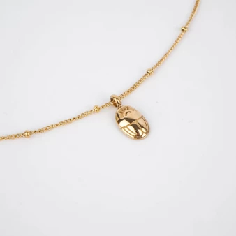 Gold steel scarab necklace - Zag Bijoux