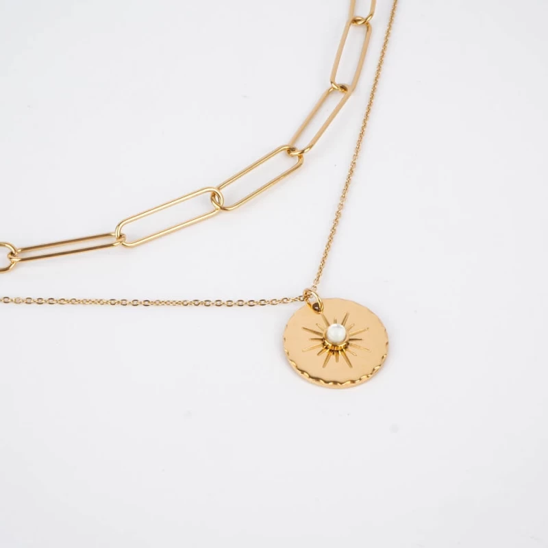 Ewen necklace steel gold - Zag Bijoux Ewen necklace steel gold - Zag Bijoux