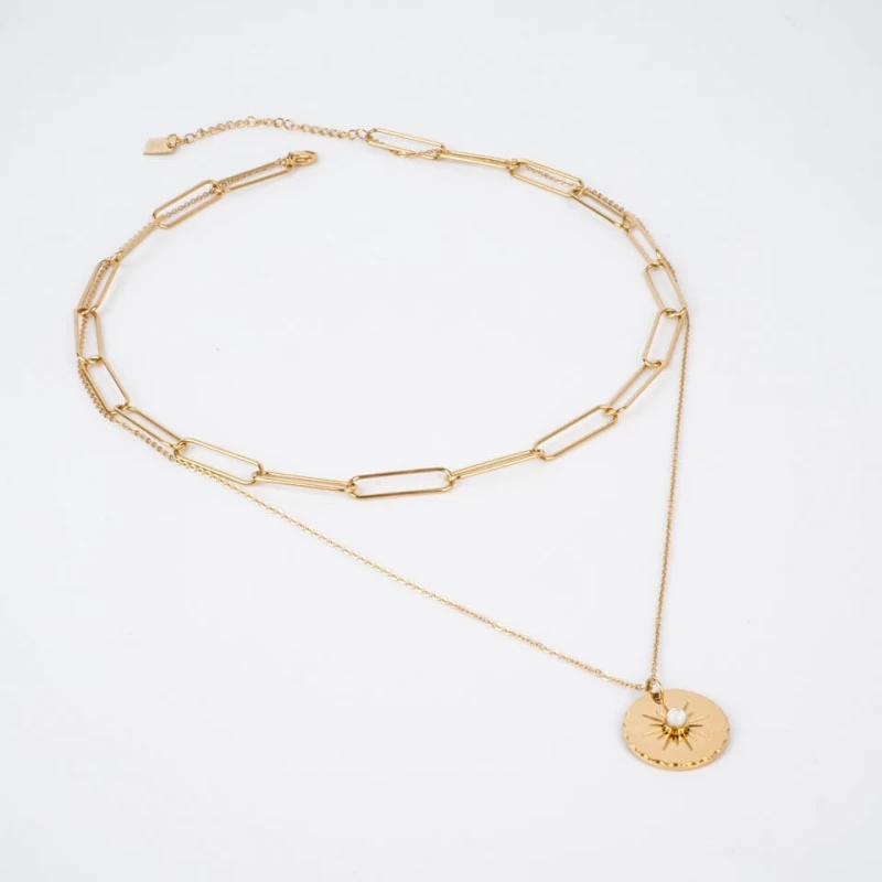 Ewen necklace steel gold - Zag Bijoux Ewen necklace steel gold - Zag Bijoux