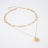 Ewen steel gold necklace - Zag Bijoux