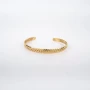 Benoit steel gold bangle bracelet - Zag Bijoux