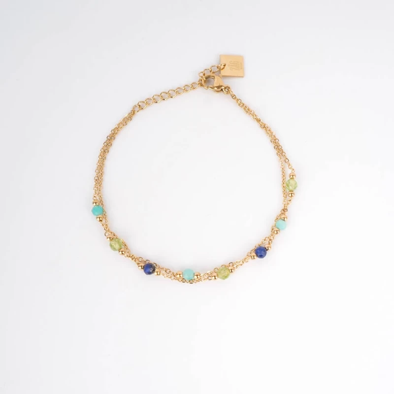 Falls bracelet steel blue gold - Zag Bijoux Falls bracelet steel blue gold - Zag Bijoux