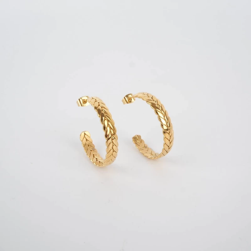 Benoit hoop earrings steel gold - Zag Bijoux Benoit hoop earrings steel gold - Zag Bijoux