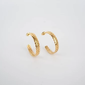 Benoit hoop earrings in gold steel - Zag Bijoux