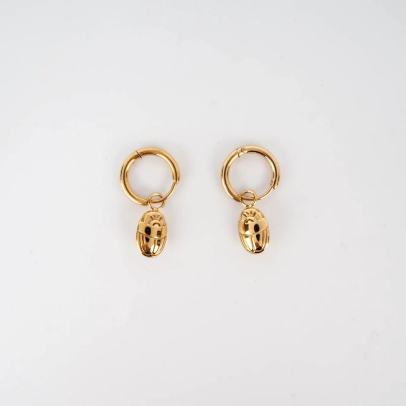 Scarabée hoop earrings in gold steel - Zag Bijoux