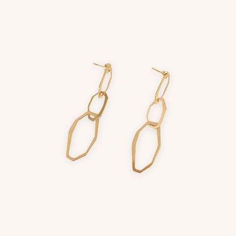 Jezebel steel gold earrings - Zag Bijoux