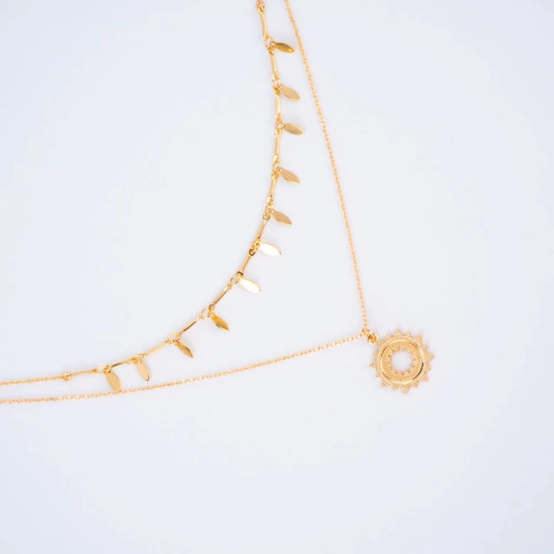 Double row necklace Episun gold - Pomme Cannelle Double row necklace Episun gold - Pomme Cannelle