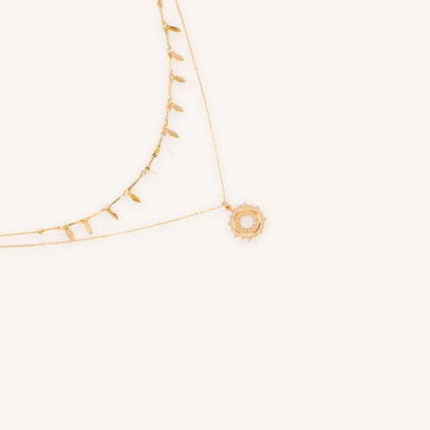 Collier double rangs Episun or - Pomme Cannelle