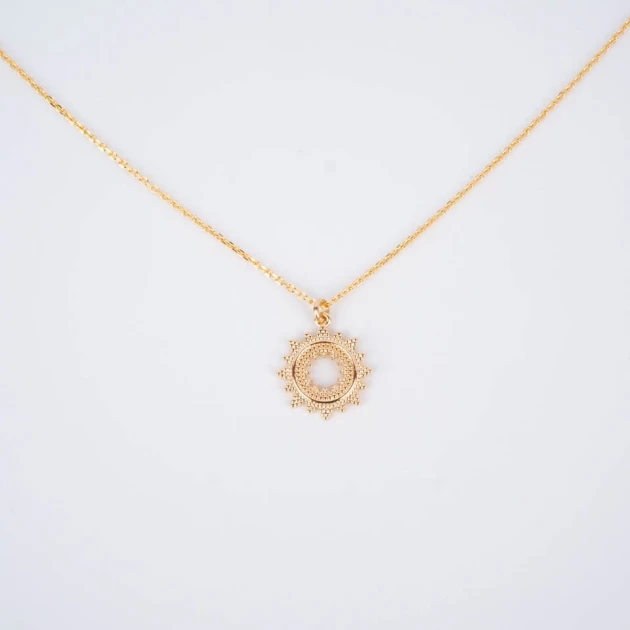 Gold Plated Sun Necklace -...