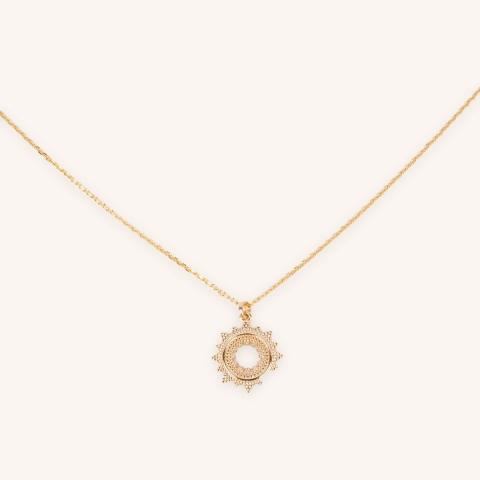 Gold-plated Sun necklace - Pomme Cannelle