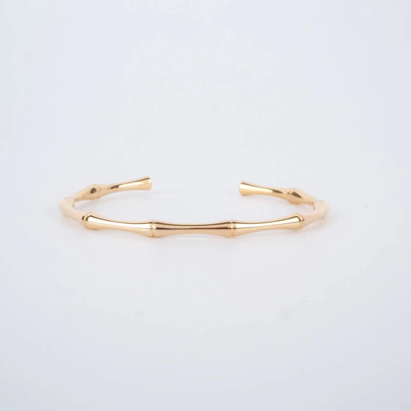 Gold-plated bamboo bangle bracelet - Pomme Cannelle