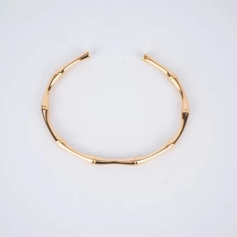 Gold-plated bamboo bangle bracelet - Pomme Cannelle