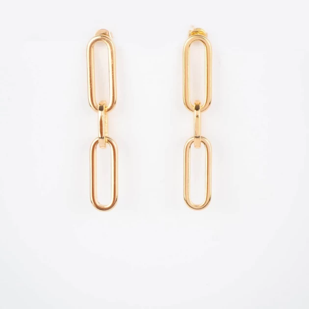Gold curb earrings - Pomme...