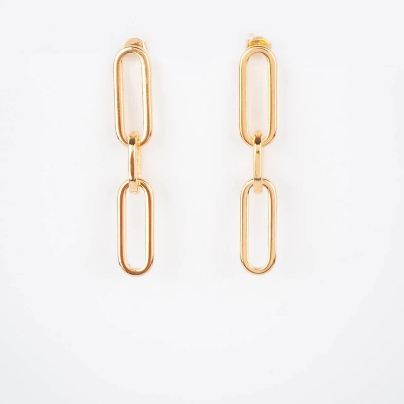 Gold curb earrings - Pomme Cannelle