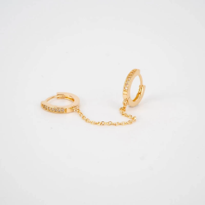 Single gold strass earring - Pomme Cannelle Single gold strass earring - Pomme Cannelle
