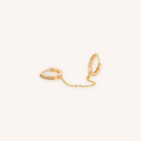 Mono gold rhinestone earring - Pomme Cannelle