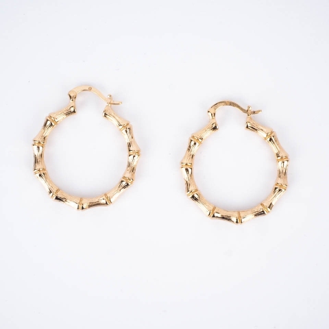 Boucles d'oreilles créoles bambou or - Pomme Cannelle