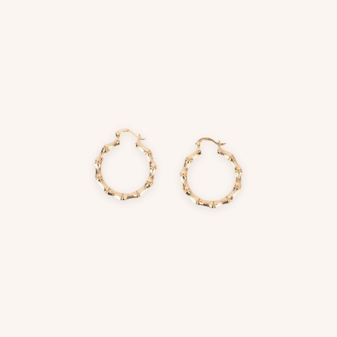 Gold bamboo hoop earrings - Pomme Cannelle