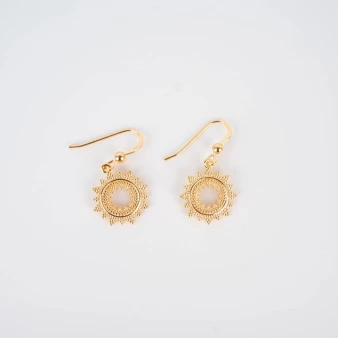 Gold-plated sun earrings -...