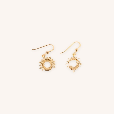 Gold-plated sun earrings - Pomme Cannelle