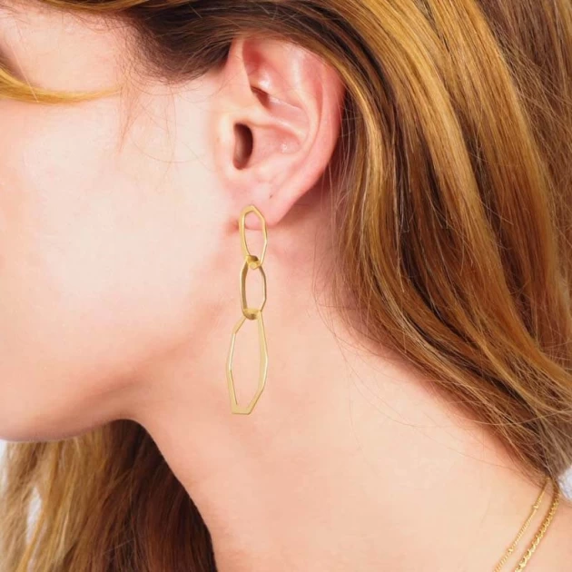 Boucles d'oreilles Jézabel acier or - Zag Bijoux