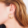 Boucles d'oreilles créoles Benoit acier or - Zag Bijoux