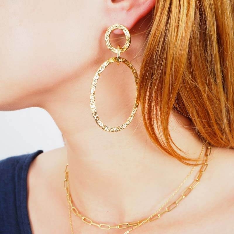 Boucles d'oreilles Lucrecia en acier or - Zag Bijoux