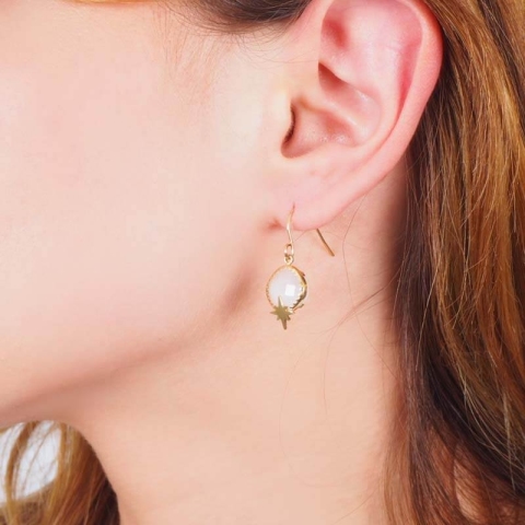 Horizon pink gold earrings - Zag Bijoux