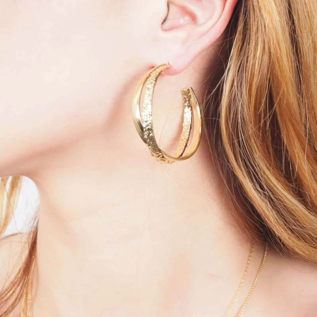 Lola gold hoop earrings -...