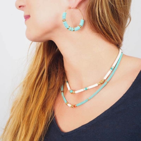 Boucles d'oreilles créoles Vaiana en acier or - Zag Bijoux