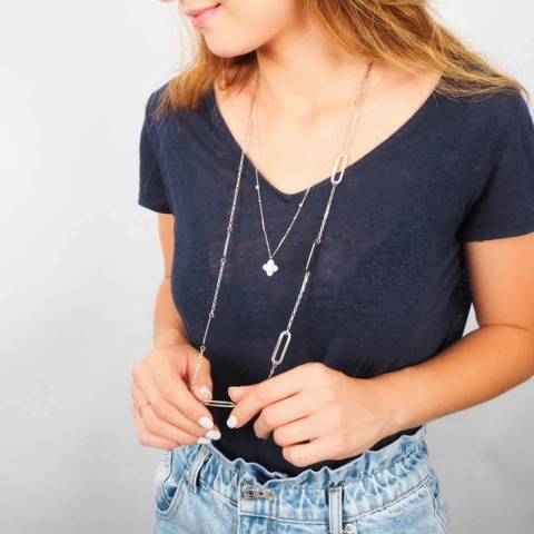 Collier sautoir Platon en acier - Zag Bijoux