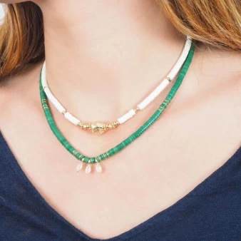 Madagascar green gold necklace - Zag Bijoux