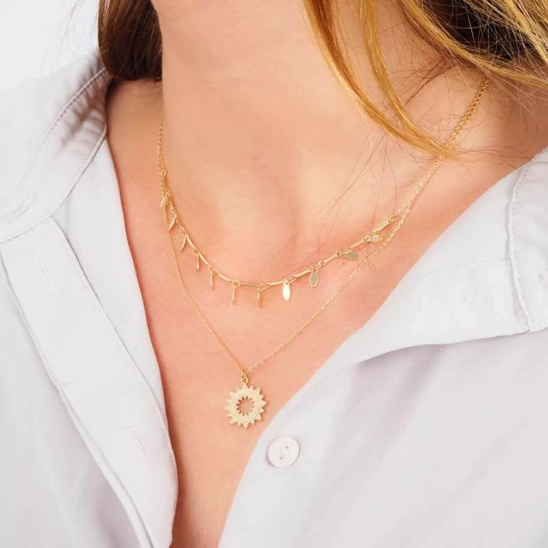 Double row necklace Episun gold - Pomme Cannelle Double row necklace Episun gold - Pomme Cannelle