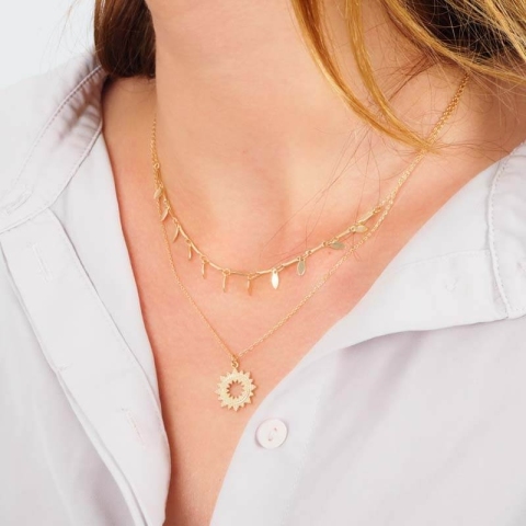 Collier double rangs Episun or - Pomme Cannelle