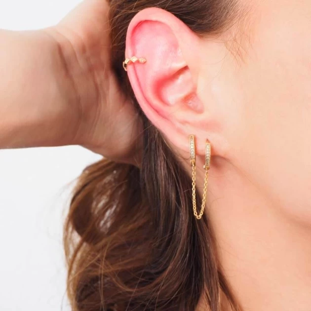 Bague d'oreille Julia plaqué or - Pomme Cannelle