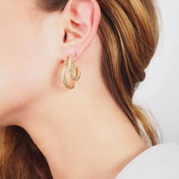 Nora gold hoops earrings -...