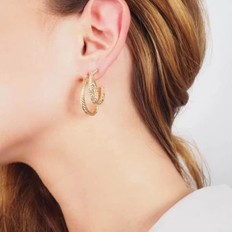 Nora gold hoops earrings - Pomme Cannelle