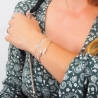 Feathers duo silver bangle bracelet - Pomme Cannelle