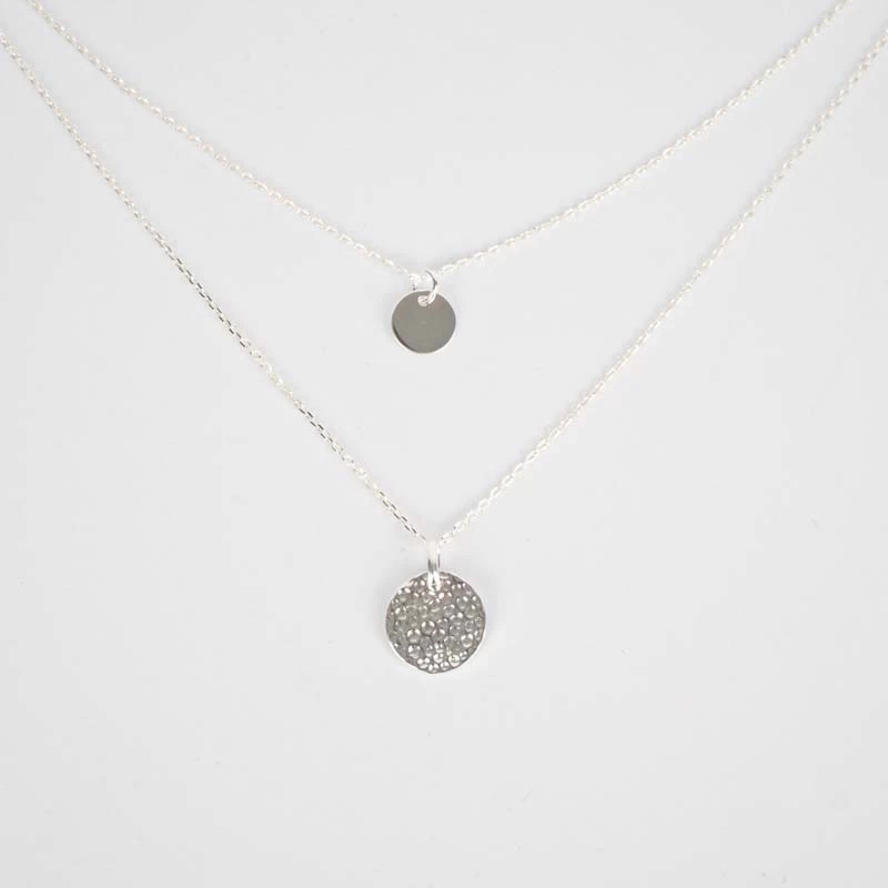 Pastilles duo silver necklace - Pomme Cannelle